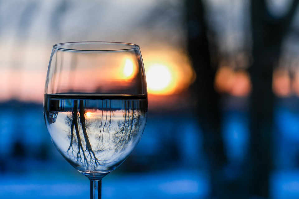 Glass of water with positive vibes.